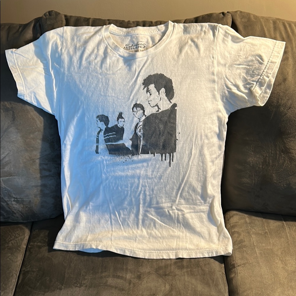 The Matches White Graphic T-Shirt with Black Design